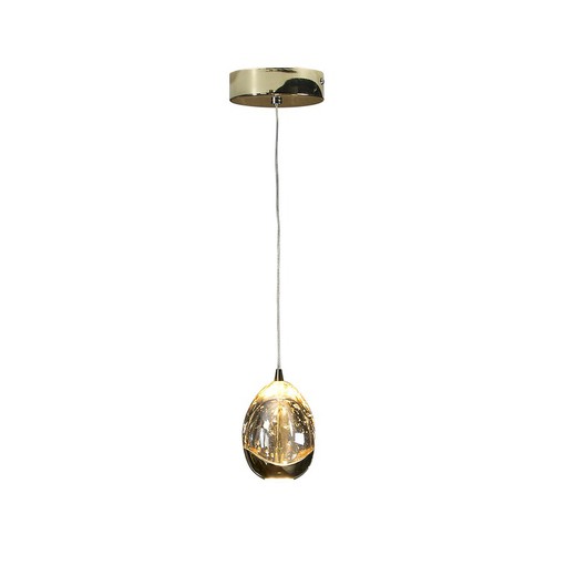 Led-taklampa av metall och glas Dew Gold, Ø12x14cm