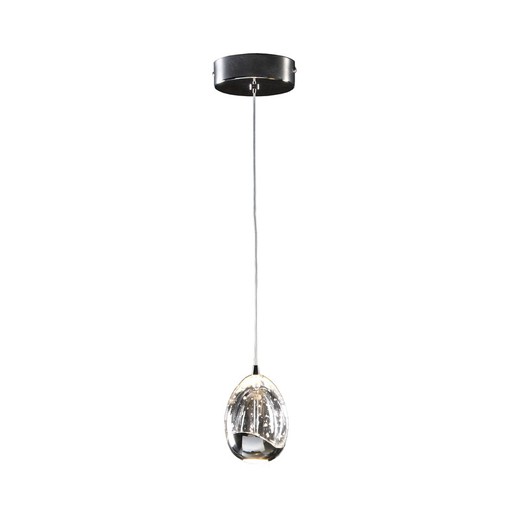 Lámpara de techo de metal y cristal en plata, Ø 12 x 14 cm | Rocío