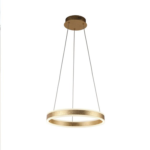 Helia Golden Led Metal and Gold Leaf Ceiling Lamp, Ø50x6cm