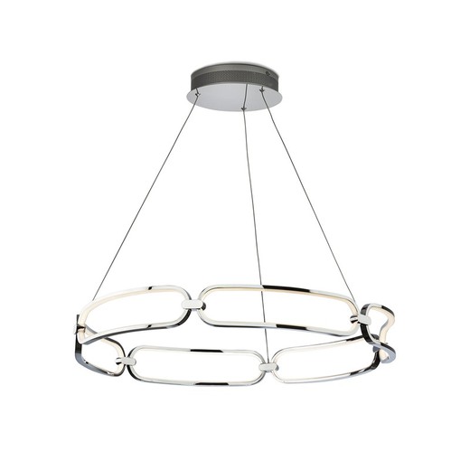 Led Ceiling Lamp L in Silver Colette Metal, Ø80x10cm