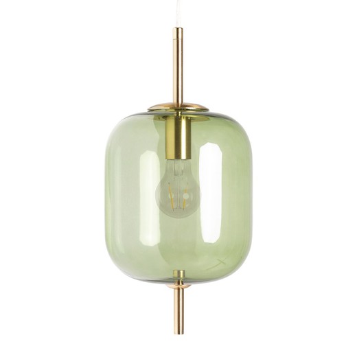 Micah Iron Ceiling Lamp in Green/Gold, 15 x 15 x 160 cm