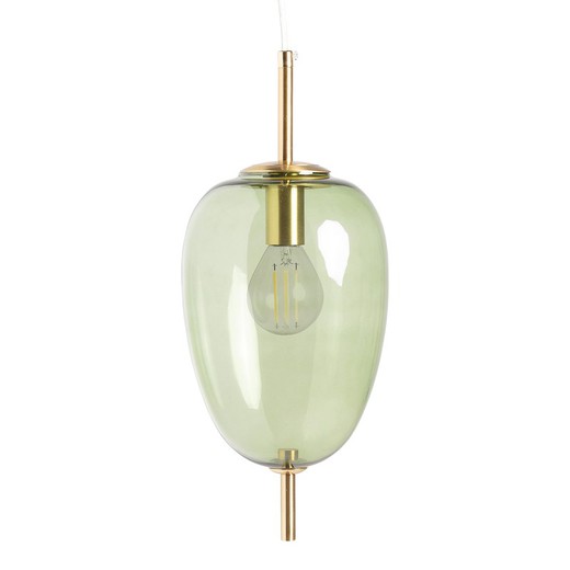 Micah Iron Ceiling Lamp in Green/Gold, 16 x 16 x 191 cm