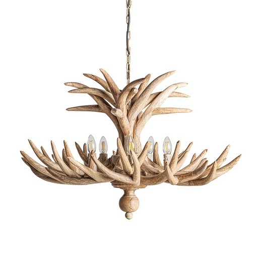 Lampada da soffitto Mischa in legno di betulla naturale, 82 x 82 x 60 cm