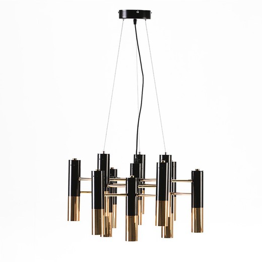Ceiling Lamp without lampshade 59x52x39 Gold / Black Metal with bulbs