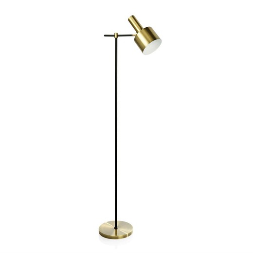 Złota/czarna mosiężna lampa podłogowa, 37,5x23x150cm