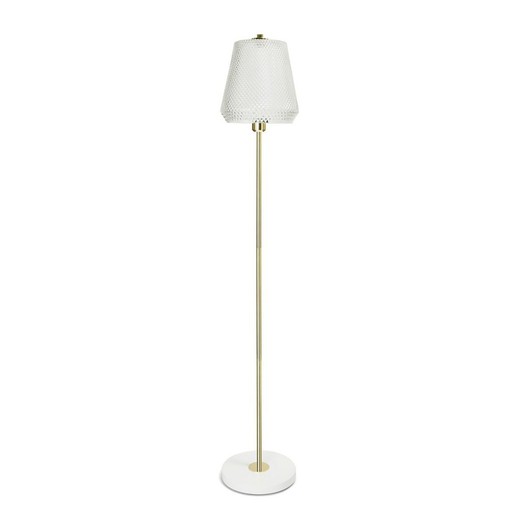 Metalowo-szklana lampa podłogowa Elizabeth Gold, Ø25x144cm