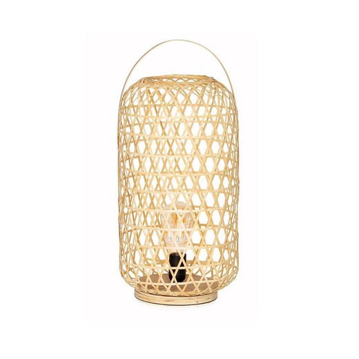 Lámpara Sobremesa de Bambú, Ø26 x 55 cm
