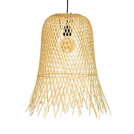 Flosset bambus loftslampe, 50x50x60cm