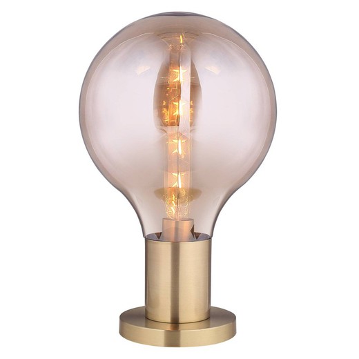 LAUGO - Lampe de table en verre ambre, Ø 30 x H 49 cm