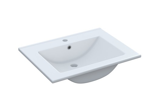 Hvid keramisk håndvask, 61,5x45x18 cm | BAD