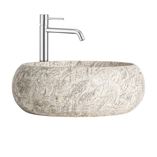Spica marble washbasin in natural, 38 x 38 x 14 cm