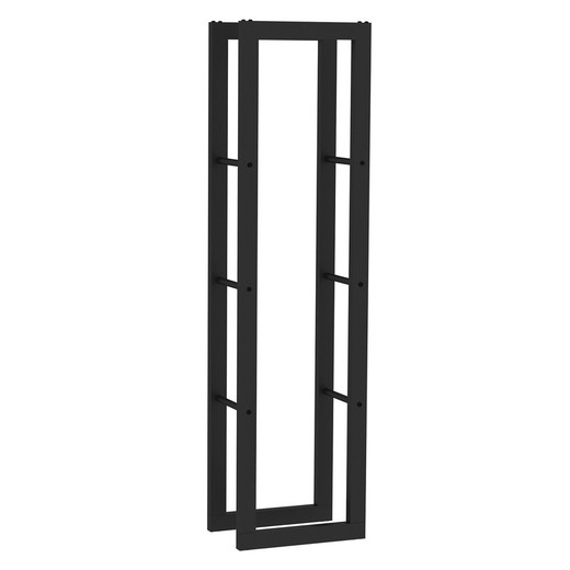 Steel firewood rack in black, 40 x 25 x 150 cm | Rack