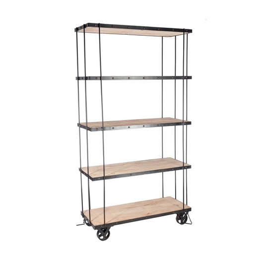 Wooden bookcase 5 shelves, 102x40x190 cm