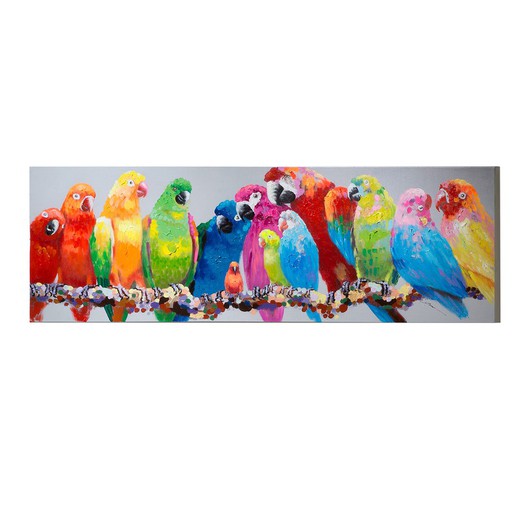 Canvas tropische vogels, 180x4x60cm