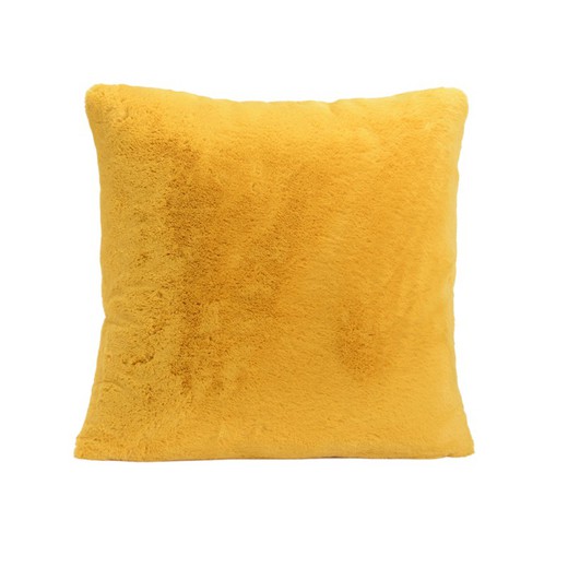 LUXE-Mustard polyester cushion, 50x50 cm