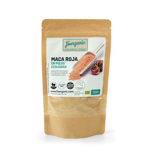 Organic red maca powder, 200 gr