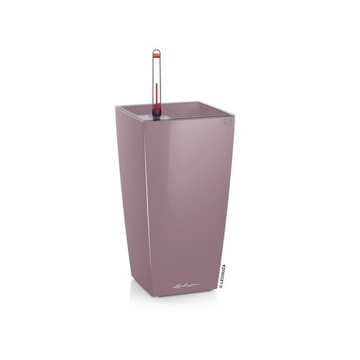 Vaso Autoriego Lechuza Mini Cubi Premium 9 Kit Completo Violeta Pastel muito brilhante 9,5 x 9,5 x 18,5 cm