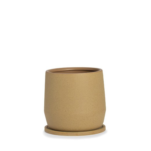 Vaso in ceramica L Beige, Ø22x22cm