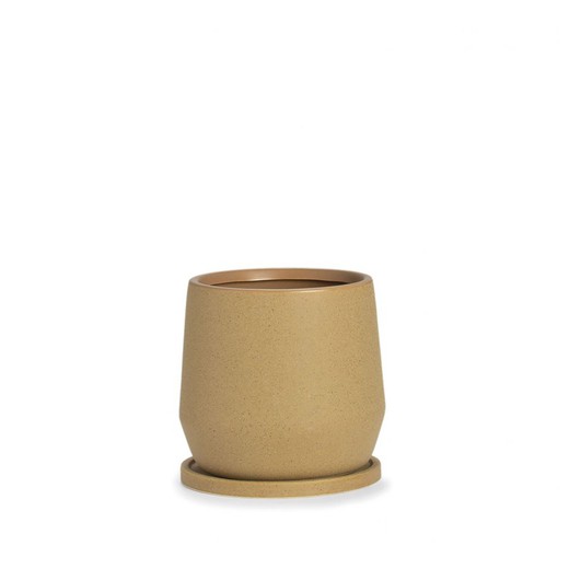 Ceramic Pot S Beige, Ø18x18cm