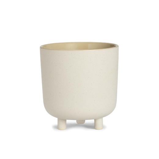 Keramik-Pflanzgefäß L Weiß, Ø21,5x23cm