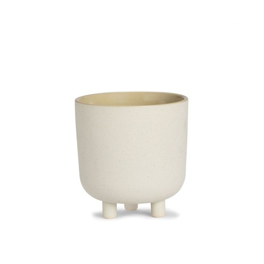 Keramik-Pflanzgefäß S Weiß, Ø18x18,5cm