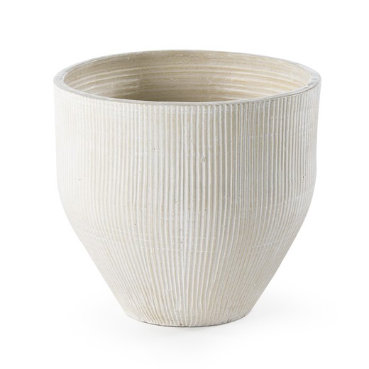 Cream terracotta pot, 55x50 cm