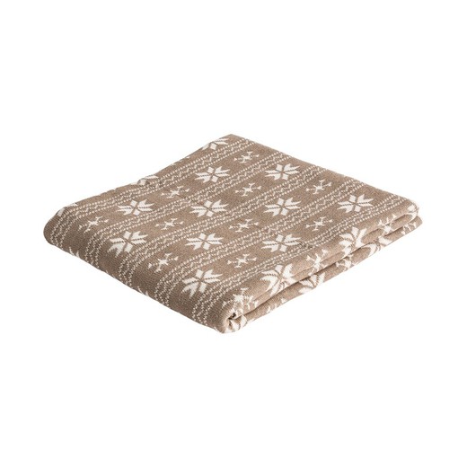 Snow Beige Cotton Blanket, 150x125x1cm