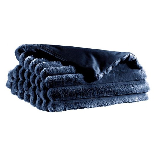 Polyester blanket in navy blue | Alice