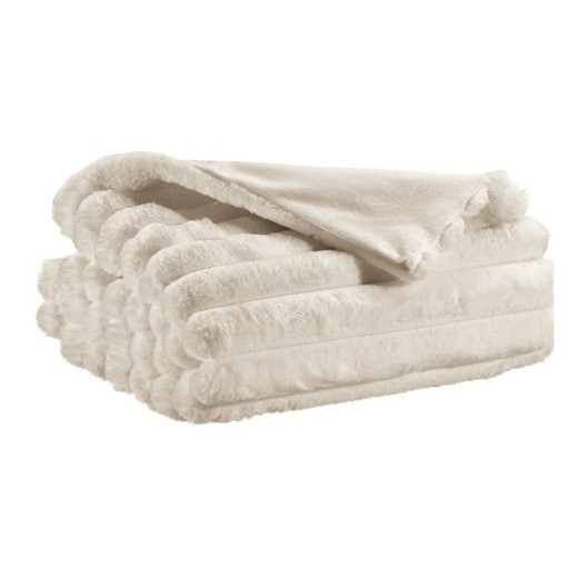 Polyester blanket in white | Alice