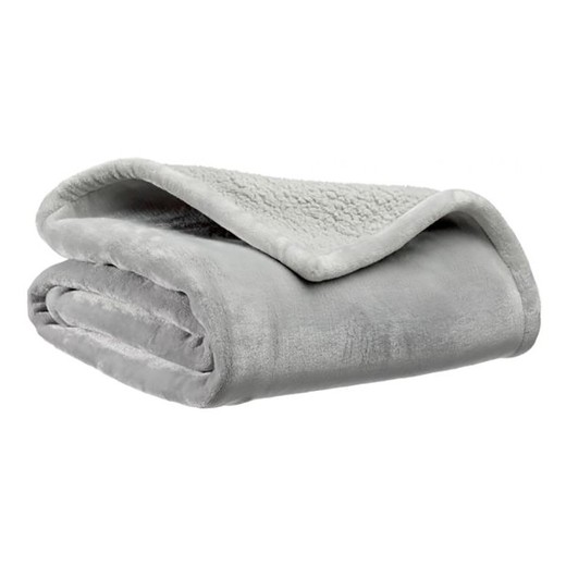 Coperta in poliestere grigio perla, 240 x 220 cm | Michka