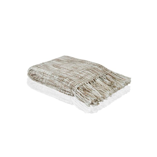 Blanket for beige checkered sofa, 125x150 cm