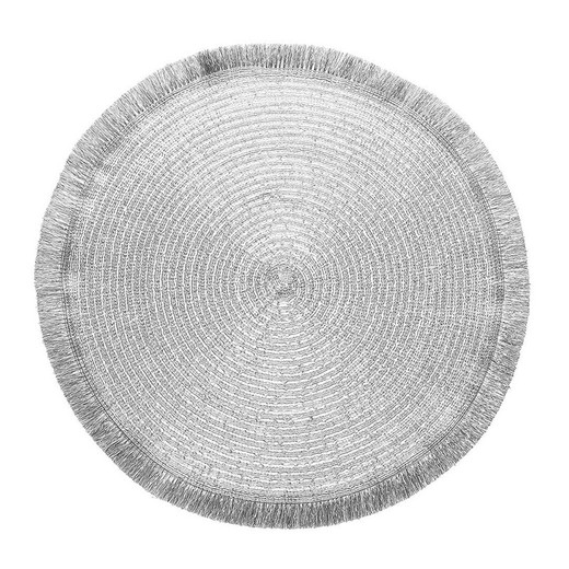 Tovaglietta in polipropilene color argento, Ø 38 x 0,2 cm | Lurex