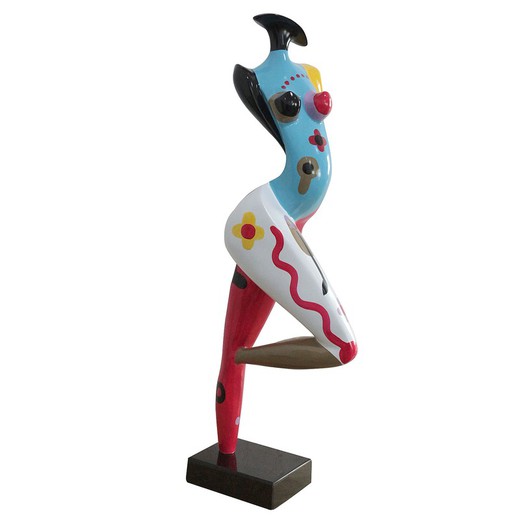 MARGOT-Kobieca figura w wielokolorowej polyresinie, 31x19x89 cm