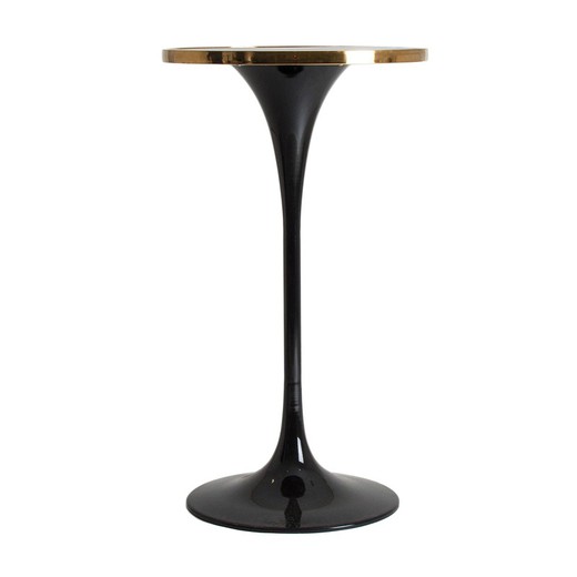 Cairns de mesa alta de ferro preto/dourado, Ø60x108cm