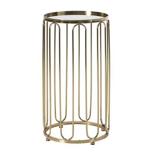 Side Table 41x41x73 Mirror / Gold Metal