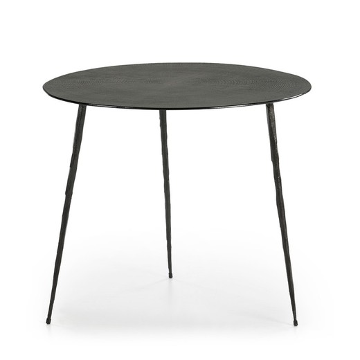Table d'appoint 55x50x45 Métal Noir / Simil Bois Noir