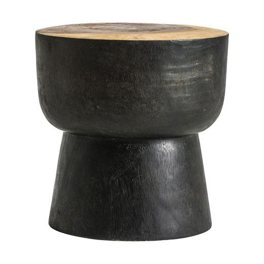 Table d'appoint Arusa en bois tropical noir, 40 x 40 x 45 cm
