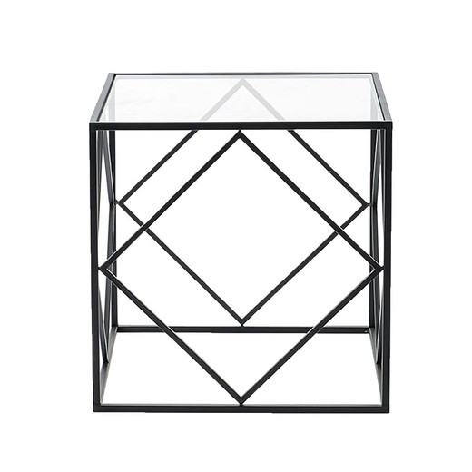 Mesa lateral quadrada 50 x 50 x 50 cm Metal Preto