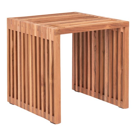 Table d'appoint carrée en bois de teck naturel, 40 x 40 x 40 cm | j'ai frappé