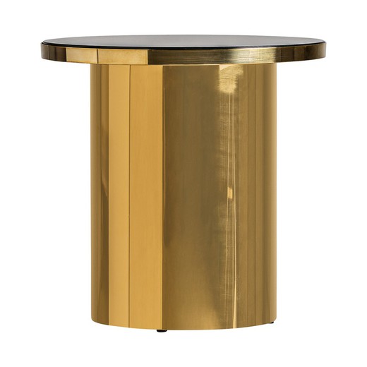 Table d'appoint en acier doré/noir Bertrix, Ø55x55cm