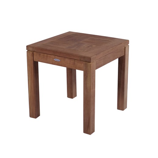 Mesa auxiliar de jardín de madera de teca en miel, 45 x 45 x 45 cm | Danao