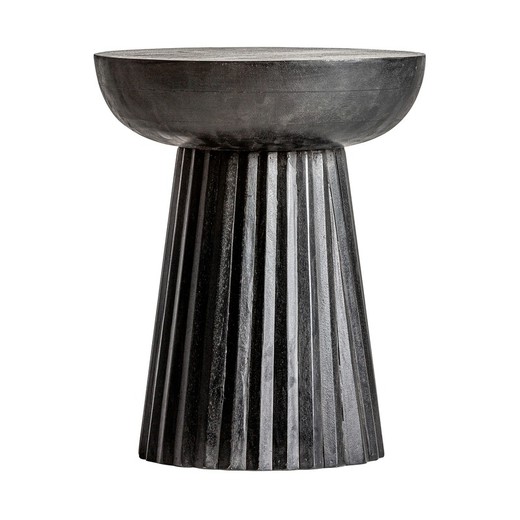 Czarny stolik pomocniczy z drewna mango Plissé, Ø38x46cm