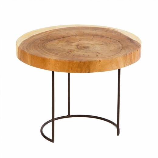 Tavolino di servizio in legno, Ø50x38 cm