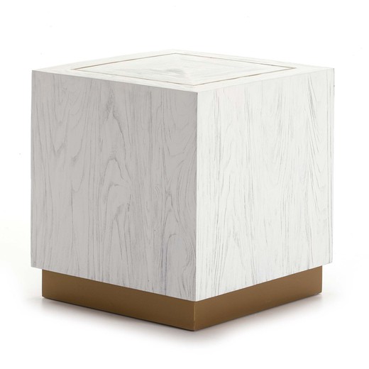 Table d'appoint en bois et métal, 55x55x60 cm