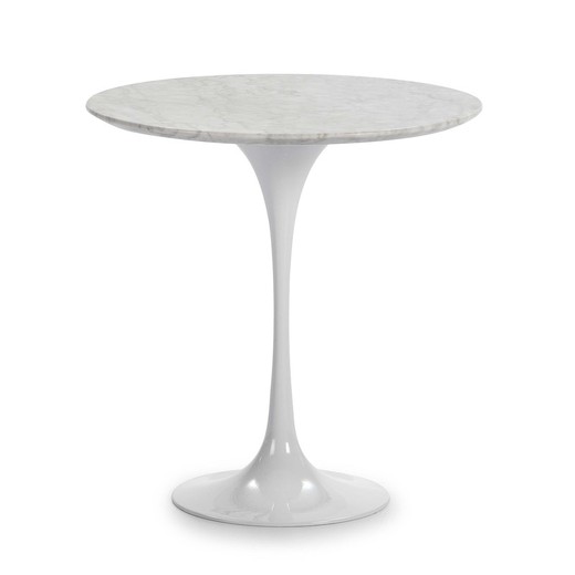 Table d'appoint en marbre blanc, Ø50x50cm