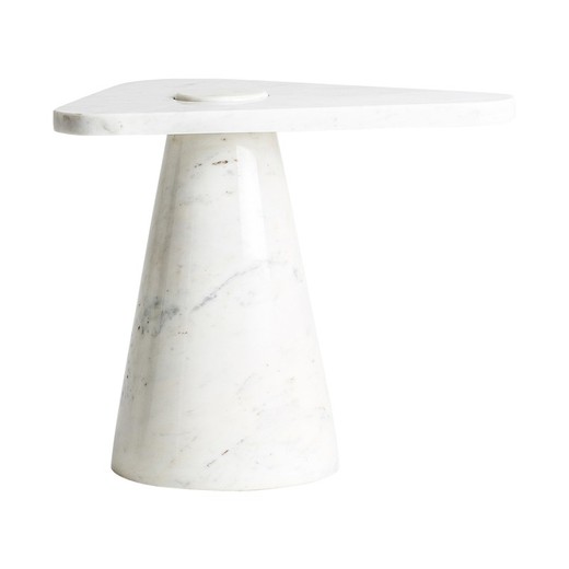Tavolino Herford in marmo bianco, 58x42x50 cm