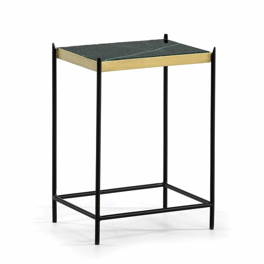 Marble and Metal Side Table, 38x29x53cm