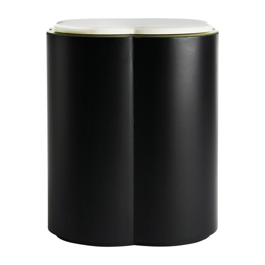 Zevio Black/White Marble Side Table, 50x50x55cm