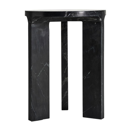 Table d'appoint Dyrstad en marbre noir, 35 x 35 x 46 cm