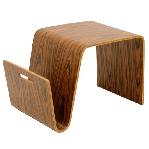 Side table in rosewood curved wood, 67.5 x 35.5 x 40 cm